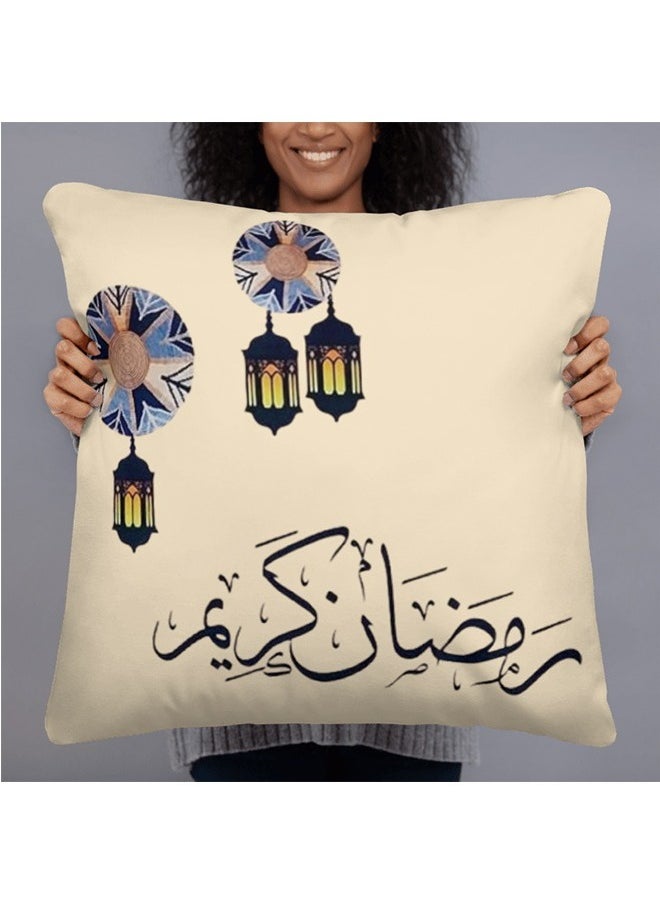 سنوز طقم رمضان 3 قطع ( رانر سفره , تصميم رمضان كريم 45*90 سم + 2 كوشن مقاس 45*45 سم )  - Image 3