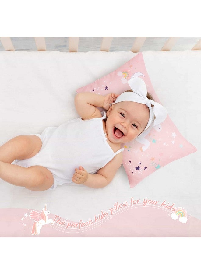 UOMNY Toddler Pillowcases For 13X18 12X16 14X19 Pillow Unicorn Toddler Pillow Case For Girls 2 Pack Kids Pillowcase For Sleepy Pillows Travel Pillowcases Pink/White - Image 1