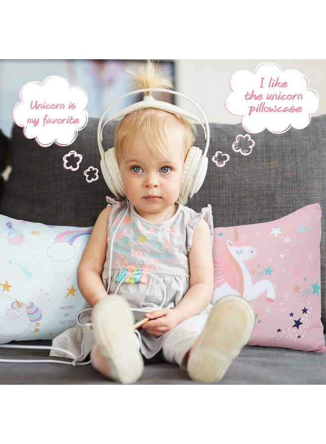 UOMNY Toddler Pillowcases For 13X18 12X16 14X19 Pillow Unicorn Toddler Pillow Case For Girls 2 Pack Kids Pillowcase For Sleepy Pillows Travel Pillowcases Pink/White - Image 2