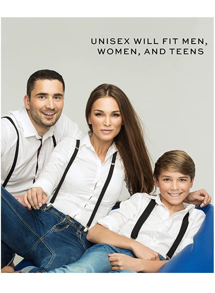 Adjustable Suspenders for Men and Women Tuxedo Braces Bouncy Y Shaped Safe and Durable with Metal Clip Comfortable Unisex Can Be Matched with Jeans Suits Shorts Etc 1 Pcs Black - Image 4