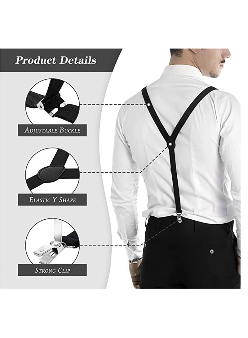 Adjustable Suspenders for Men and Women Tuxedo Braces Bouncy Y Shaped Safe and Durable with Metal Clip Comfortable Unisex Can Be Matched with Jeans Suits Shorts Etc 1 Pcs Black - Image 2