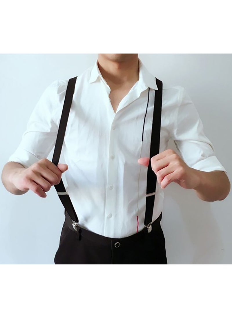 Adjustable Suspenders for Men and Women Tuxedo Braces Bouncy Y Shaped Safe and Durable with Metal Clip Comfortable Unisex Can Be Matched with Jeans Suits Shorts Etc 1 Pcs Black - Image 3