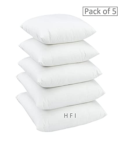 HFI Urban Arts Polyester Microfiber Cushion Fillers - Pack of 5 Pcs | 12 x 12 Inches | White | Car Cushions, Small Cushion, Sofa Pillow,Cushion,Cushions for Sofa,Sofa Pillow,Cushions for Bed - Image 3