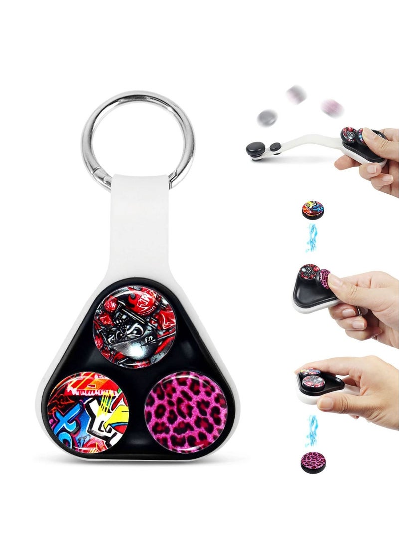 KASTWAVE Magnetic Hand Spinner Fidget Toy Pack,Triangle Fidget Keyring Magnetic Buckle Elastic Hand Toy, Anxiety Decompression Toy, Fidget Toy Pack Gift for Kid Adult - Image 1