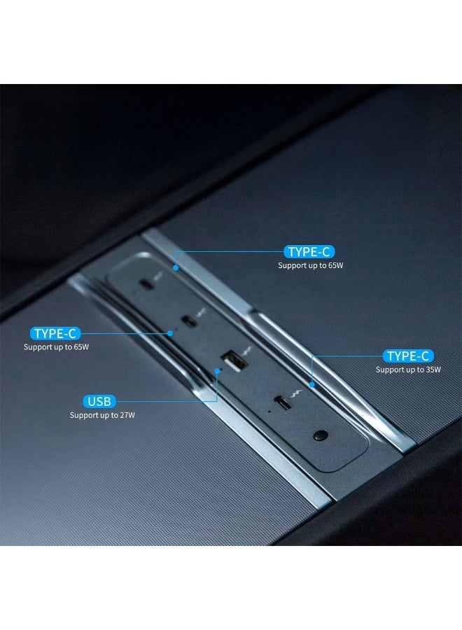 HPS Tesla Docking Station – Center Console USB Hub & Organizer for Tesla Model 3 & Model Y (2021–2024) | Multi-Device Charging Station - Image 1