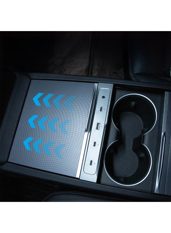 HPS Tesla Docking Station – Center Console USB Hub & Organizer for Tesla Model 3 & Model Y (2021–2024) | Multi-Device Charging Station - Image 2