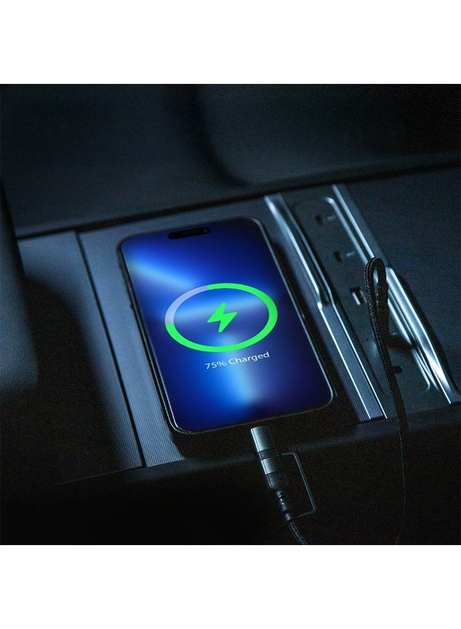 HPS Tesla Docking Station – Center Console USB Hub & Organizer for Tesla Model 3 & Model Y (2021–2024) | Multi-Device Charging Station - Image 4