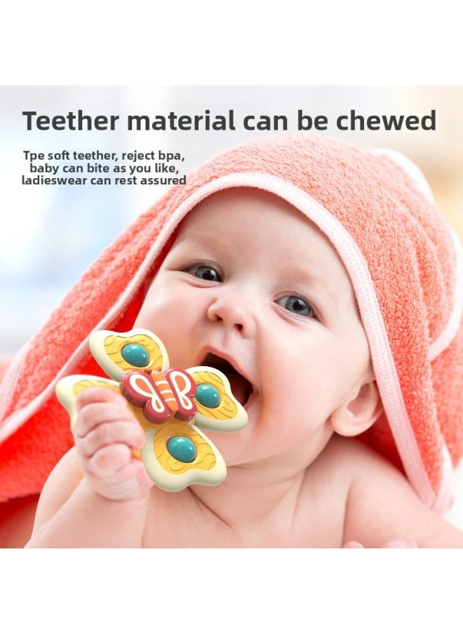 Generic - Table Game Toy Children's Top Cartoon Rotating Insects Flower Suction Cup Turning Happy Baby Can Bite-Color:Rotating Four-piece Set [bee + Snail + Butterfly Ladybug] Opp Bag-Specifications:None - Image 1