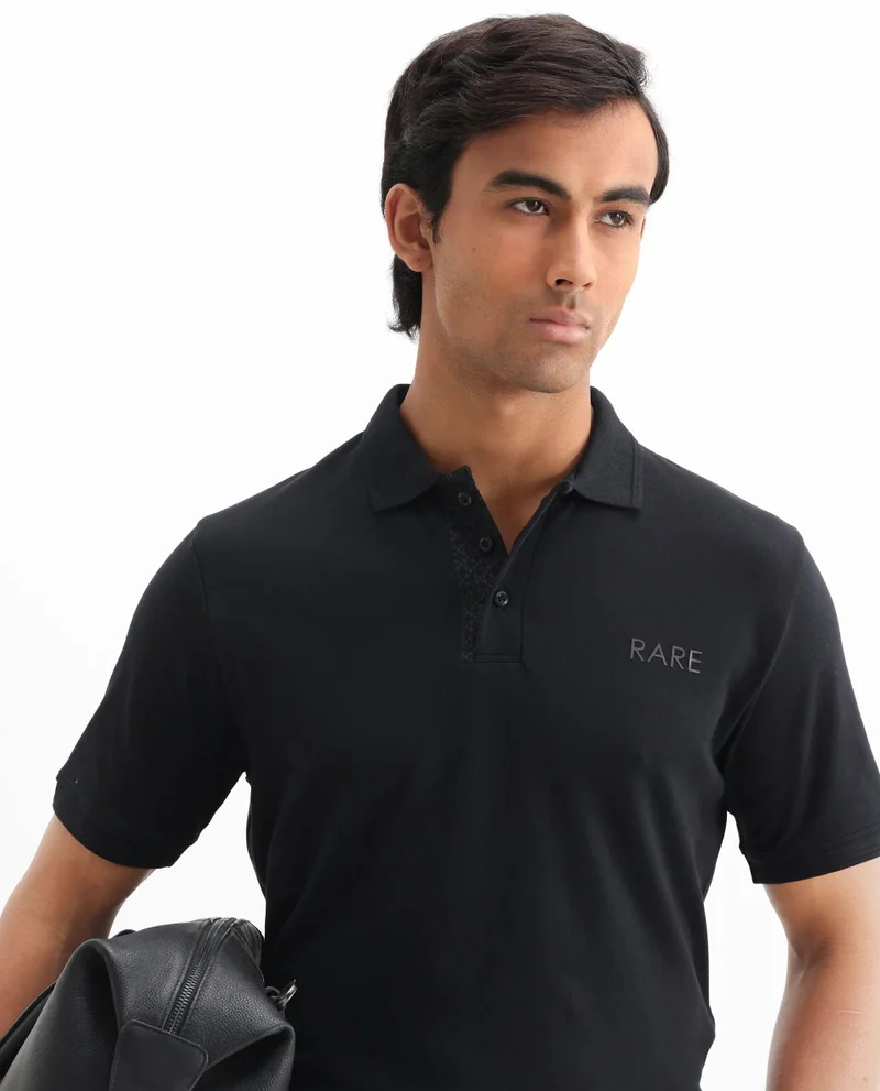 Rare Rabbit Men's Cotton Hd Print Branded Logo Polo