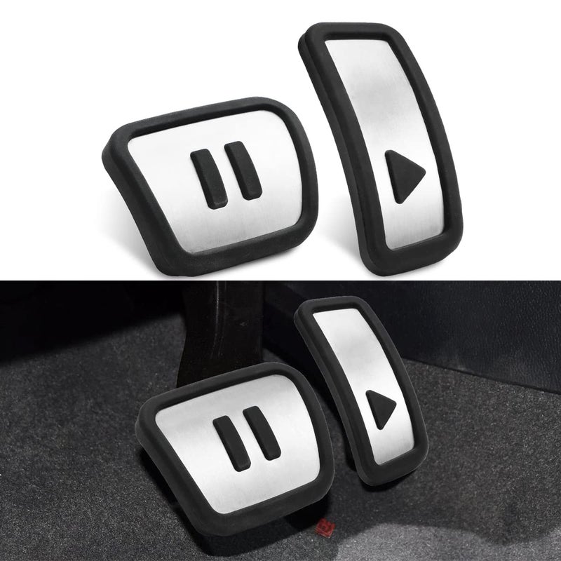 DLOVEG Car Brake Accelerator Pedal Cover Compatible for 2021 2022 2023 Volkswagen ID.4 ID4 Accessories Anti Slip Foot Pedal Stainless Steel