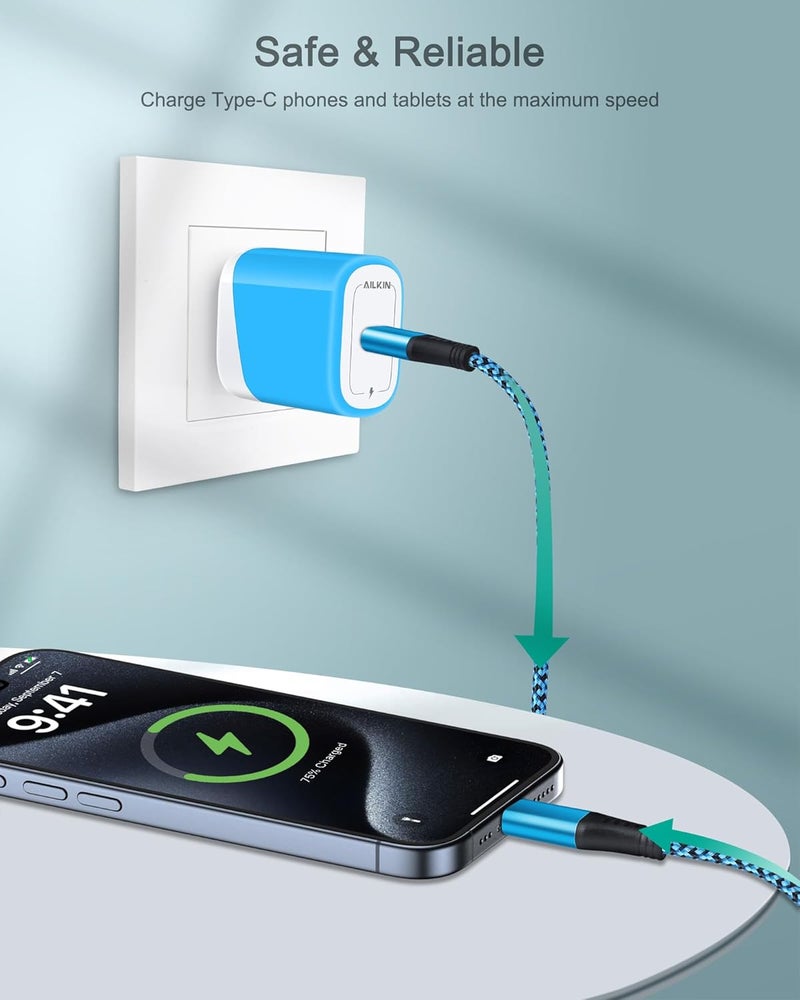 AILKIN USB C C iPhone 17 Air 16 15 Pro Max / Android 6 USB C Galaxy A17 A16 A15 A14 A55 A54 S25 S24 S23 Ultra Google iPad - Image 5