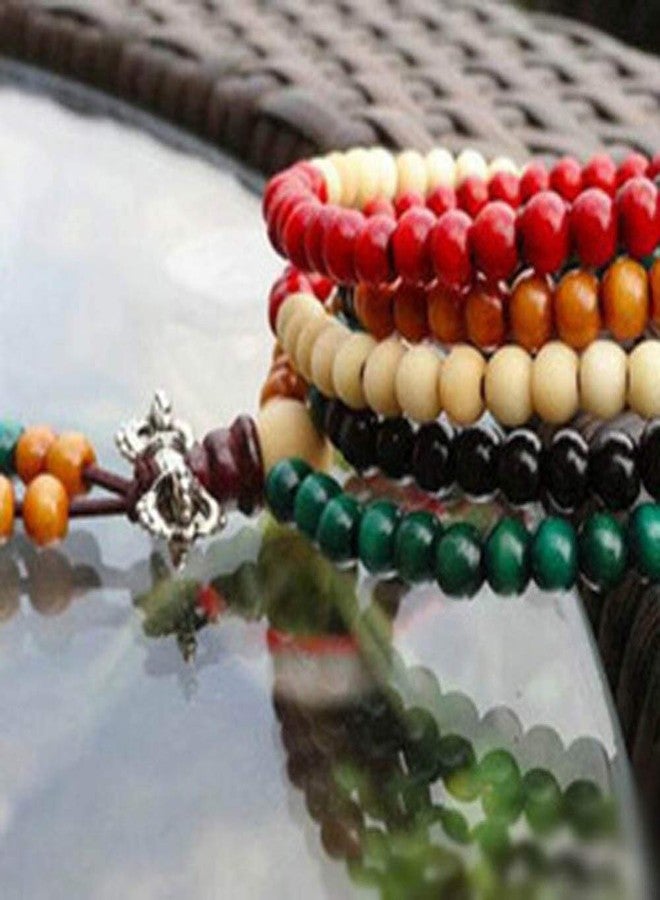 fabula by OOMPH Jewellery Red, Yellow & Black Buddist Prayer Beads Mala Multi Layer Meditation Bracelet for Men & Boys (BFQ15R9) - Image 4