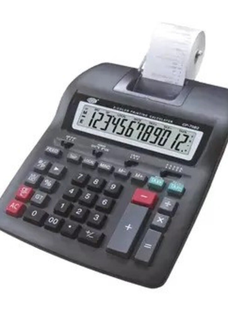 FIS Printing Calculator 12 Digits, 2 Color Printing
