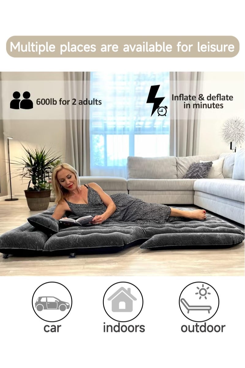 شاربدو 5 قطعة فراش هوائي سيارة سرير قابل للنفخ يتدفقون مع مضخة هواء كهربائية ، لسفر التخييم في الهواء الطلق - Image 5