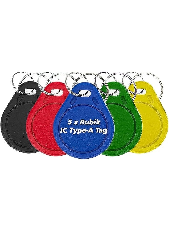 Rubik Rubik IC Type-A Keychain Tags for RFID Reader Writer Copier Duplicator (5 Keychain Tags) 