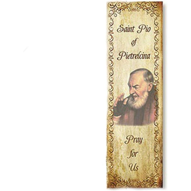 Autom Saint St Padre Pio Pietrelcina 10MM Wood Bead 19 Cord Rosary with Prayer Card - Image 2