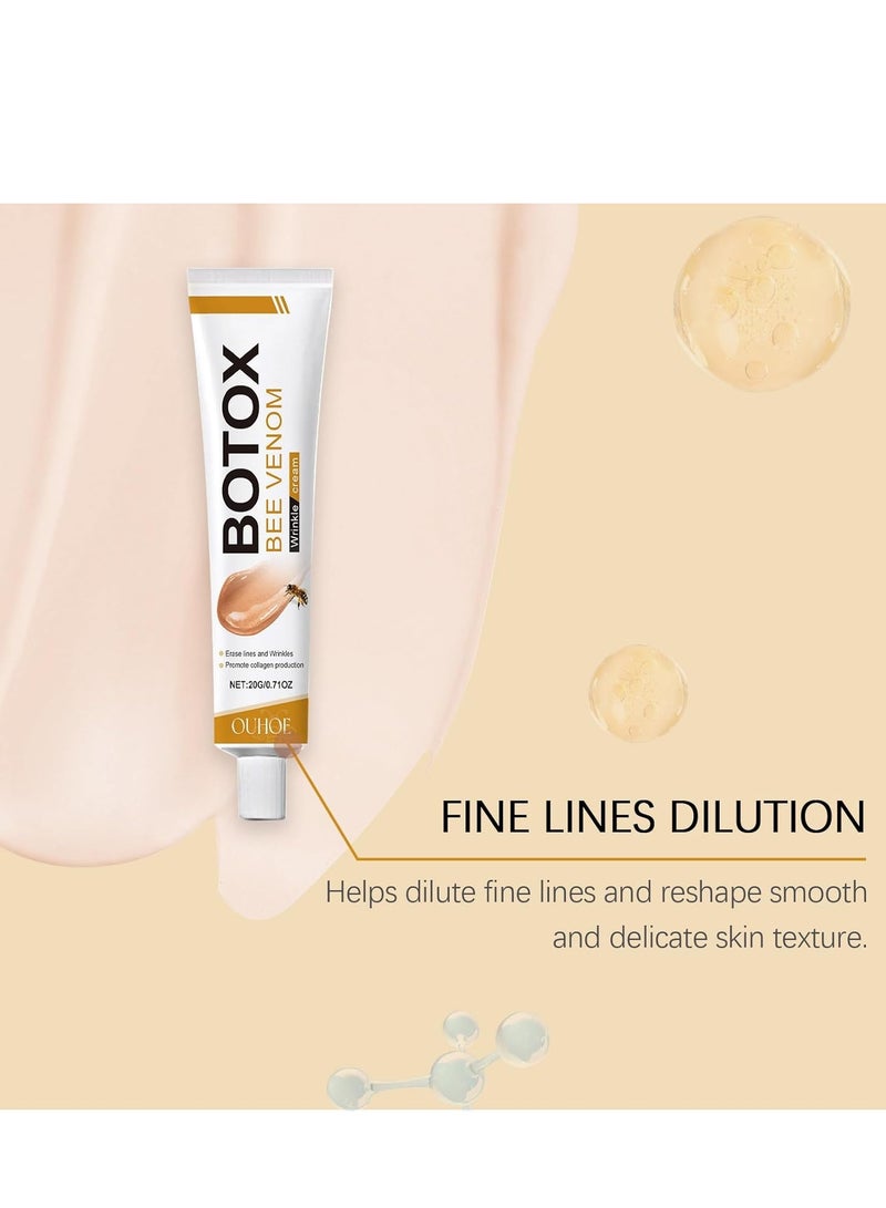 أوهو كريم بوتوكس لإزالة سم النحل لإزالة التجاعيد، كريم شد السم النحل المضاد للتجاعيد من بوتو-إكس، كريم سم النحل، مرطب لجميع أنواع البشرة، 20 جم/0.71 فل. اوقيه - Image 4