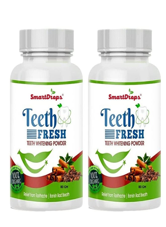 Smartdrops Teeth Whitening Powder - Instant Teeth Whitener - Suitable for Sensitive teeth - 80 gm - Pack of 2 - Image 1
