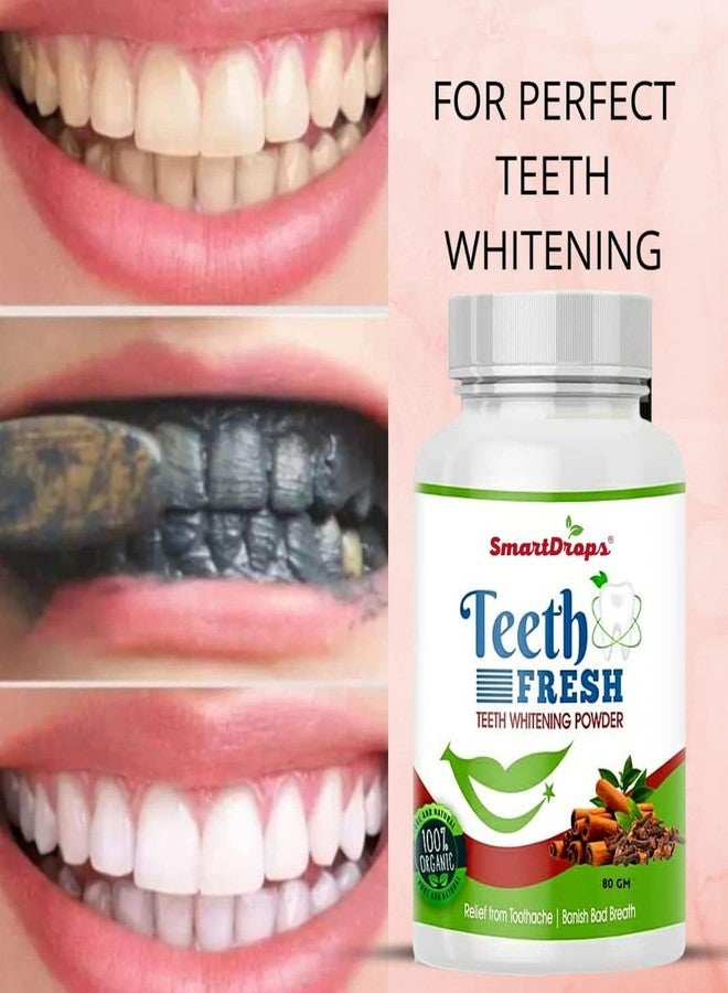 Smartdrops Teeth Whitening Powder - Instant Teeth Whitener - Suitable for Sensitive teeth - 80 gm - Pack of 2 - Image 4