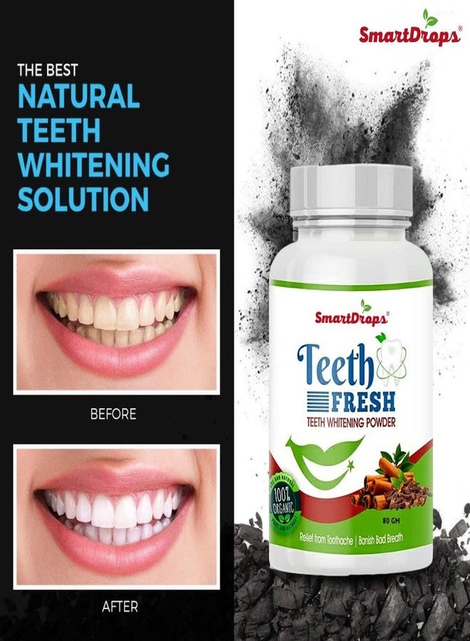 Smartdrops Teeth Whitening Powder - Instant Teeth Whitener - Suitable for Sensitive teeth - 80 gm - Pack of 2 - Image 5