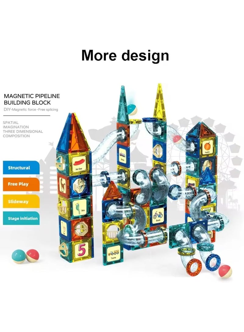TARIOMART Magnetic Building Tiles 168 PCS Set – Large 3D Construction Blocks, STEM Educational Toy for Kids 3+ Years, Advanced Creative Montessori Magnetic Tiles - Image 5