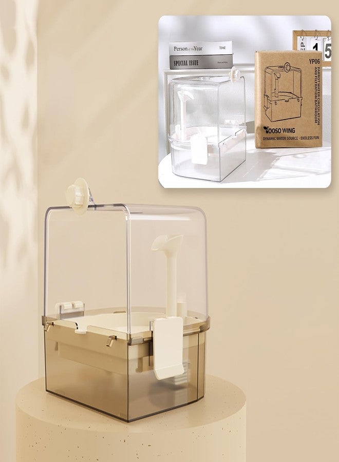 YOOSO WING Automatic Bird Baths for Cage – Indoor Parakeet Bath with Pump, Bird Shower with 2 Modes Running Water, Bird Cage Accessory for Pet Birds Conure Budgies Cockatiels Lovebird (Light Brown) - Image 3