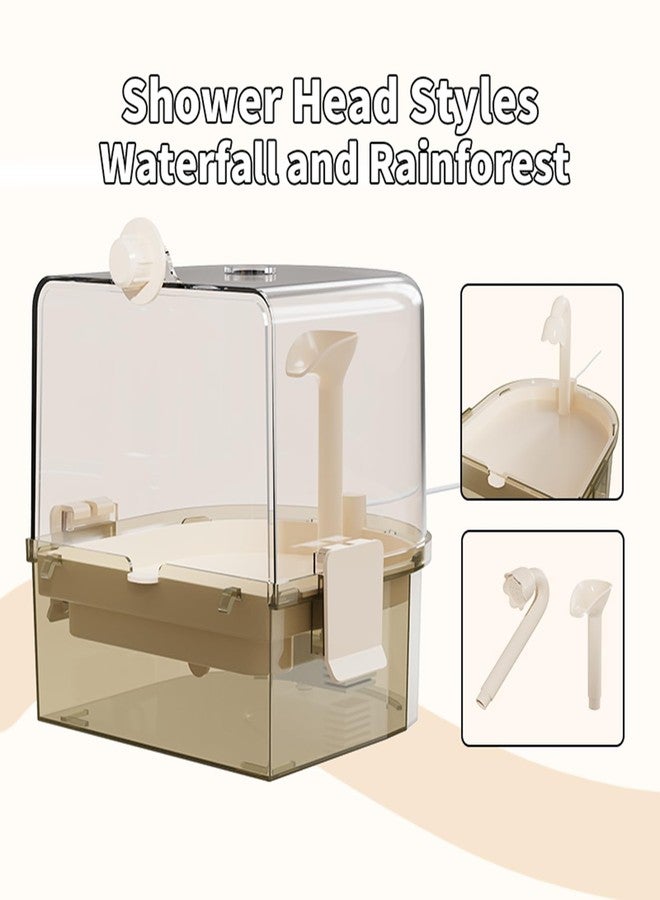 YOOSO WING Automatic Bird Baths for Cage – Indoor Parakeet Bath with Pump, Bird Shower with 2 Modes Running Water, Bird Cage Accessory for Pet Birds Conure Budgies Cockatiels Lovebird (Light Brown) - Image 4