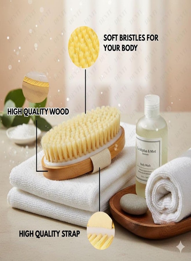 DEVIT™ Oval Dry Body Brush for Exfoliation | Supports Lymphatic Drainage & Reduces Cellulite Appearance | Removes Dead Skin & Helps Prevent Ingrown Hairs | Natural Bristle Wooden Brush | (1 Piece) - Image 3