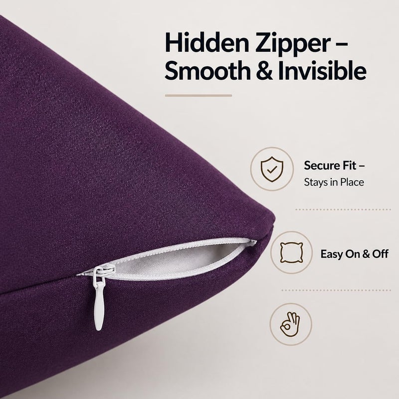 EVOLIVE Ultra Soft Microfiber Body Pillow Cover/Pillowcases 21"x54" with Hidden Zipper Closurer (21"x54" Body Pillow Cover, Purple) - Image 5