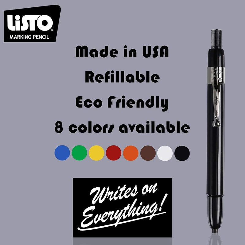 Listo 1620 - Box of 12 - BLACK COLOR - China Markers/Grease Pencils/China Marking/Pencils/Wax Pencils - Made in USA - Image 4