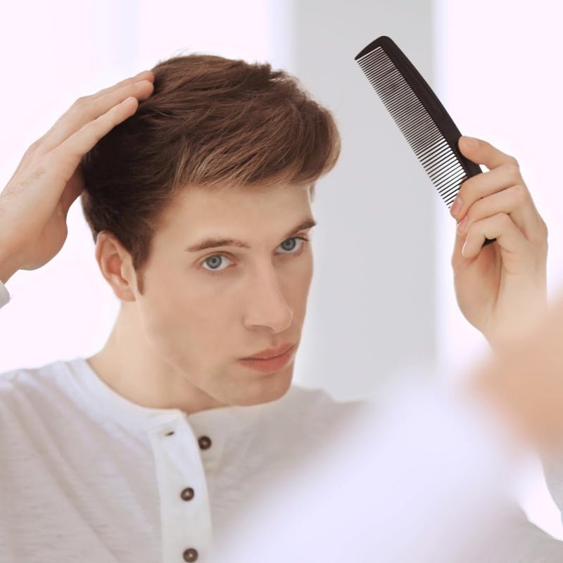 G.B.S 6 Pieces Black 5in Course Fine and Pocket Hair Comb Beard and Mustache Combs - Image 3