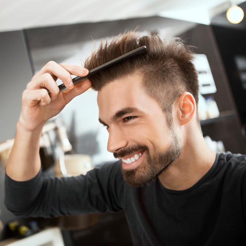 G.B.S 6 Pieces Black 5in Course Fine and Pocket Hair Comb Beard and Mustache Combs - Image 4