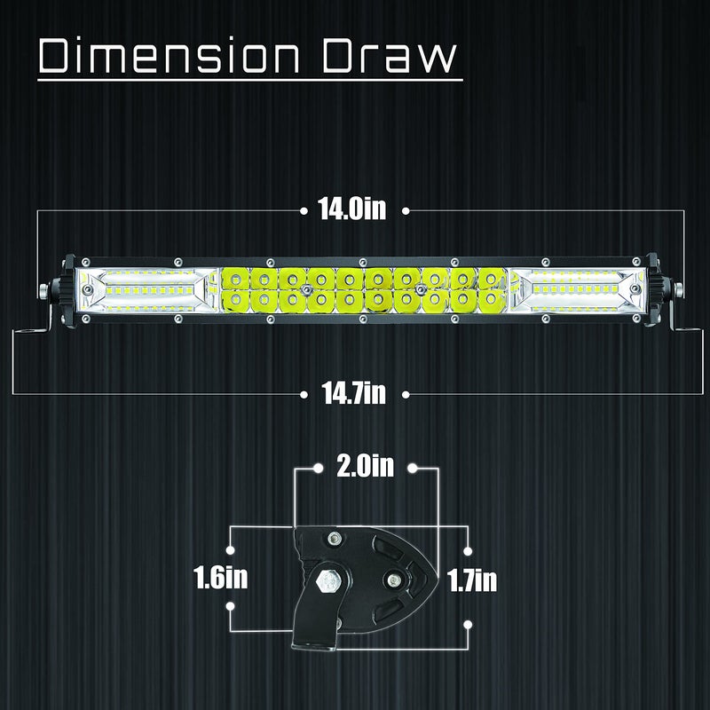San Young 12 Inch Slim Led Light Bar For Truck  12V 24V 120W 10000Lm Double Row Work Light Bar For Tractor Atv Utv Rv Rzr Snowblower Golf Cart Lawn Mower Automotive  2 Pack - Image 2
