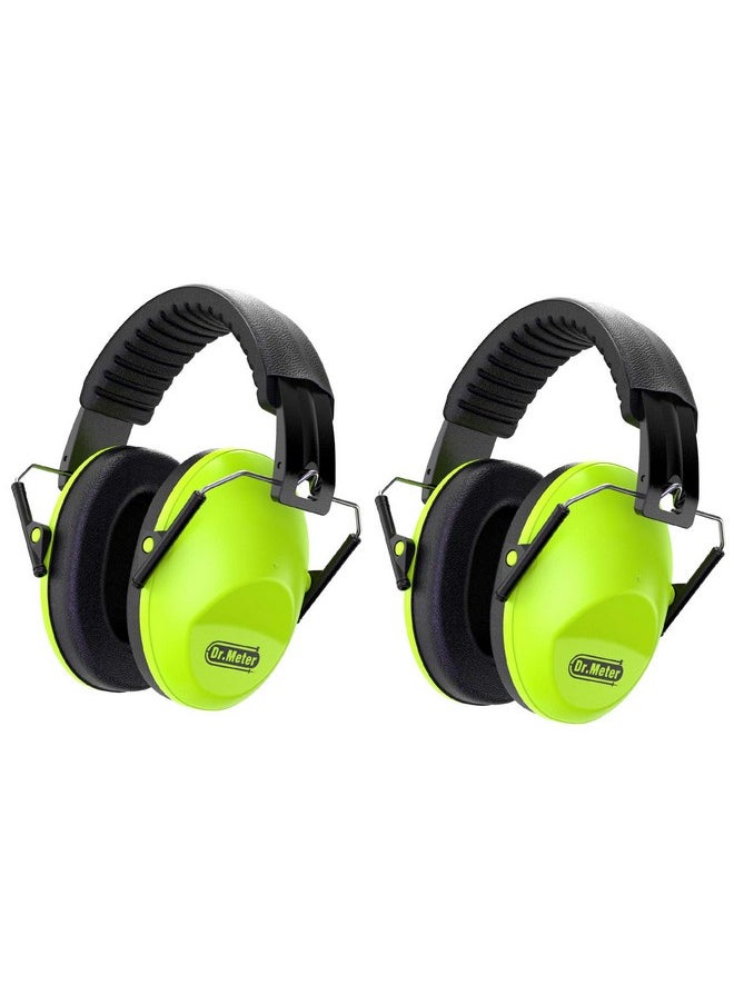 Dr.Meter Dr.meter Ear Muffs for Noise Reduction: EM100 27.4 NRR Kids Noise Cancelling Headphones with Adjustable Headband - Kids Ear Protection for Shooting Mowing and Sleeping - 2 Packs, Green & Green  - Image 1
