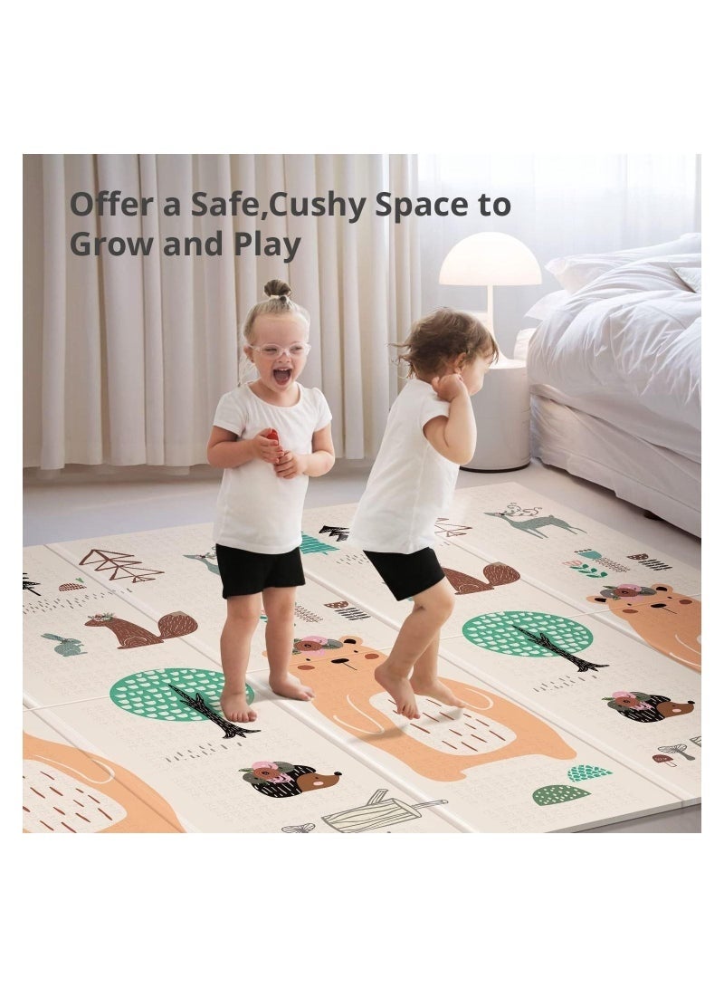 ASIV Foldable Baby Play Mat Extra Large Waterproof Activity Playmats for Babies,Toddlers, Infants, Play & Tummy Time Foam Baby Mat for Floor with Travel Bag(200 * 180 * 1cm/79 * 71 * 0.4inch)(A) - Image 4