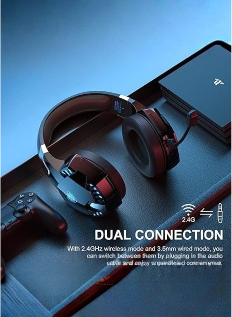 PHOINKAS PHOINIKAS G2000 Max Wireless Gaming Headset – 7.1 Surround Sound, Noise Cancelling Mic, Over-Ear Headphones for PS5, PS4, Xbox One, Switch, PC, Laptop & Tablet - Image 2