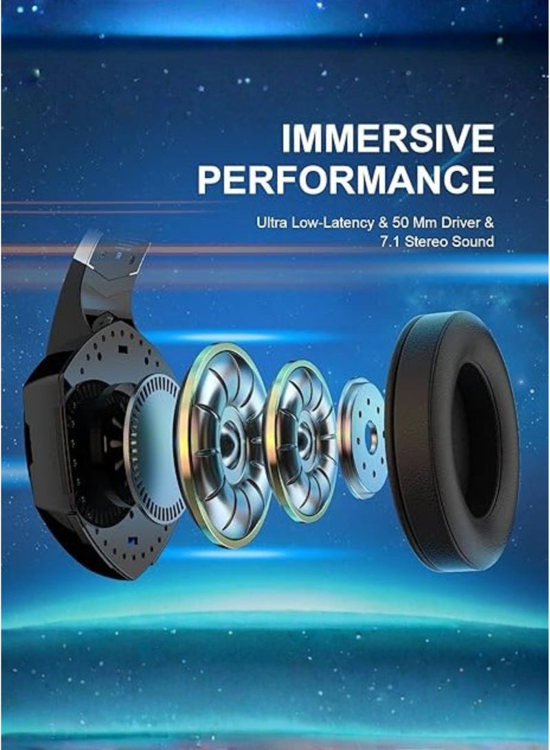 PHOINKAS PHOINIKAS G2000 Max Wireless Gaming Headset – 7.1 Surround Sound, Noise Cancelling Mic, Over-Ear Headphones for PS5, PS4, Xbox One, Switch, PC, Laptop & Tablet - Image 3