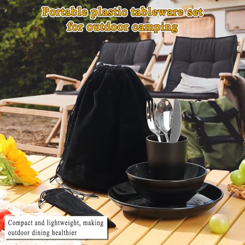 Kyraton Camping Utensils, Portable Travel Silverware Set With Reusable Light Weight Mug, Bowls and Plate, Stainless Steel Cutlery Set, Camping Mess Kit for 1 Person - Image 3