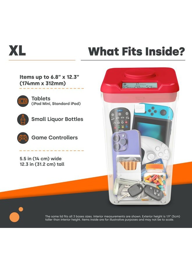 Kitchen Safe XL: Time Locking Container (White Lid + Clear Base) - 10.4" Height - Image 5