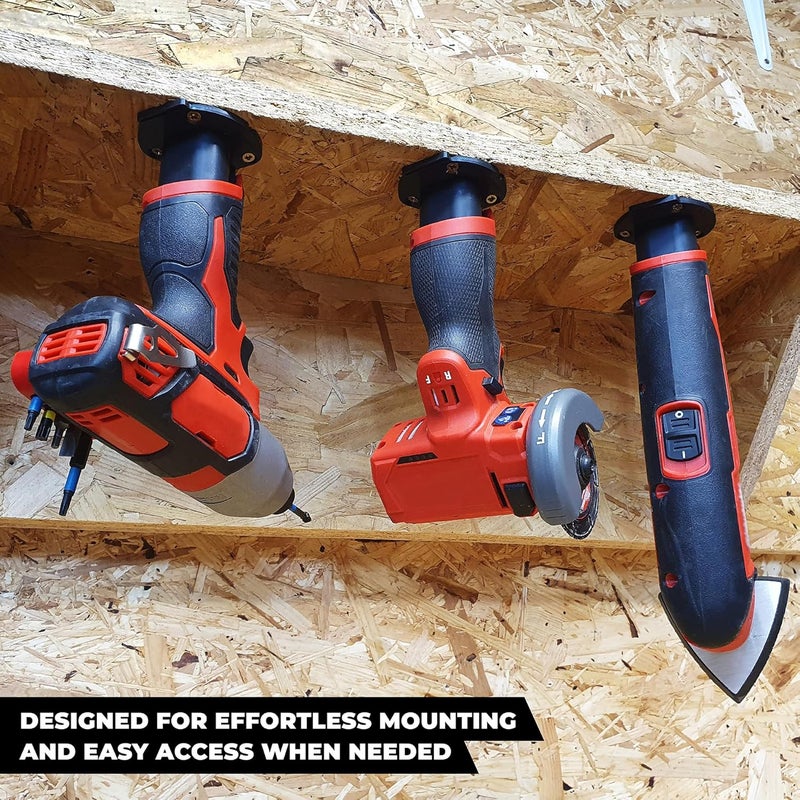 StealthMounts Tool Holder Compatible with Milwaukee M12 (3 Pack) - Black Locking Tool Mounts | Made in the UK - Image 3