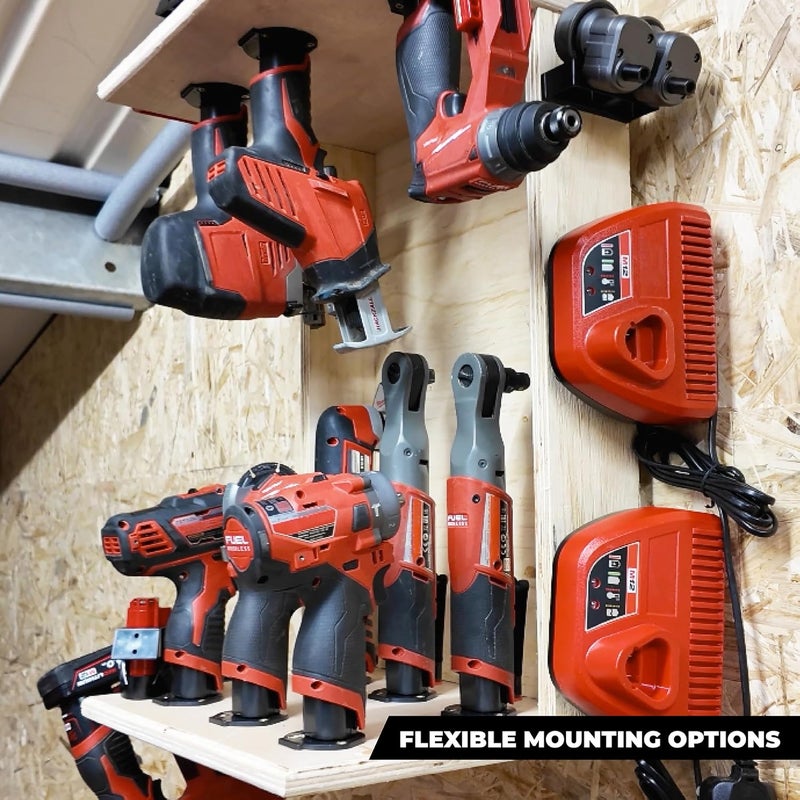 StealthMounts Tool Holder Compatible with Milwaukee M12 (3 Pack) - Black Locking Tool Mounts | Made in the UK - Image 2