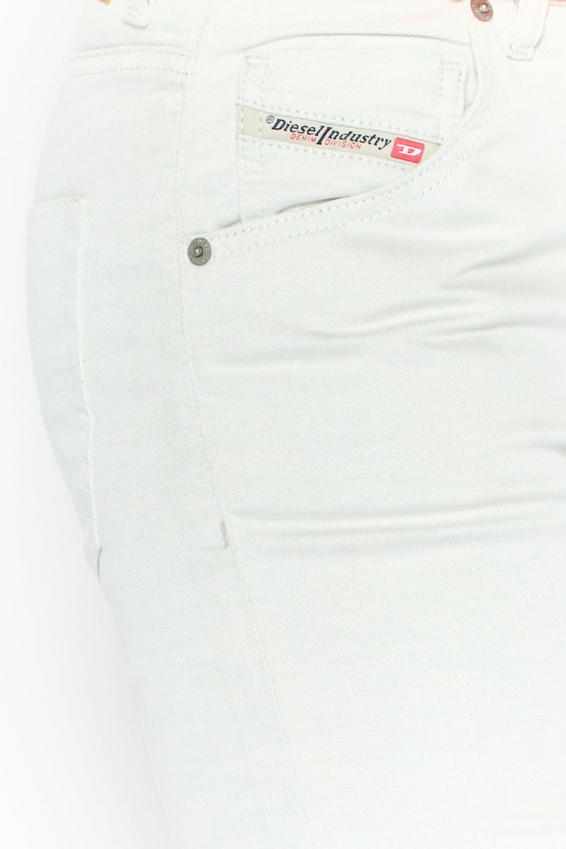 DIESEL Women Regular Fit Solid Krailey Jogg Jeans, Off White  - Image 2