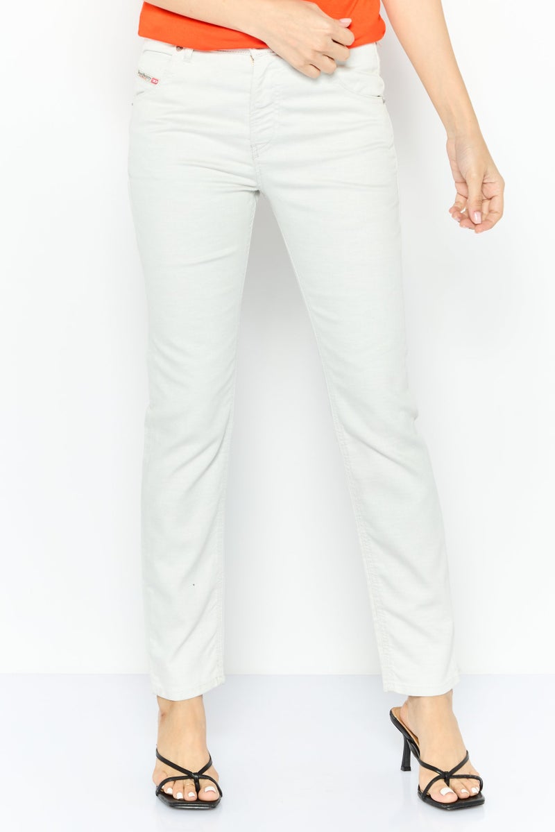 DIESEL Women Regular Fit Solid Krailey Jogg Jeans, Off White  - Image 1