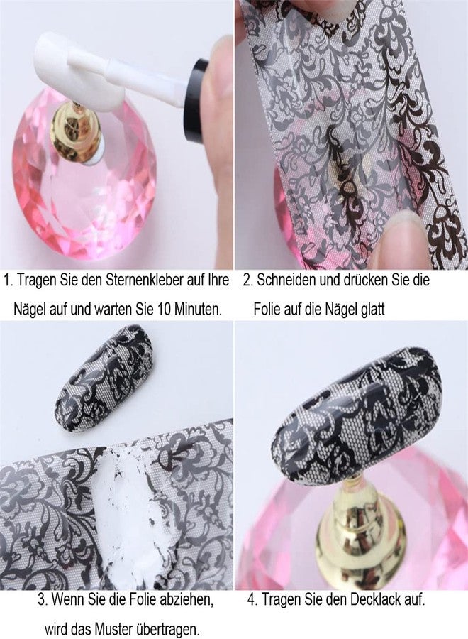 ملصقات دورنيل لنقل صور اللهب الناري - ملصقات فنية فلورية للأظافر - 10 لفات لتزيين الأظافر - Image 5