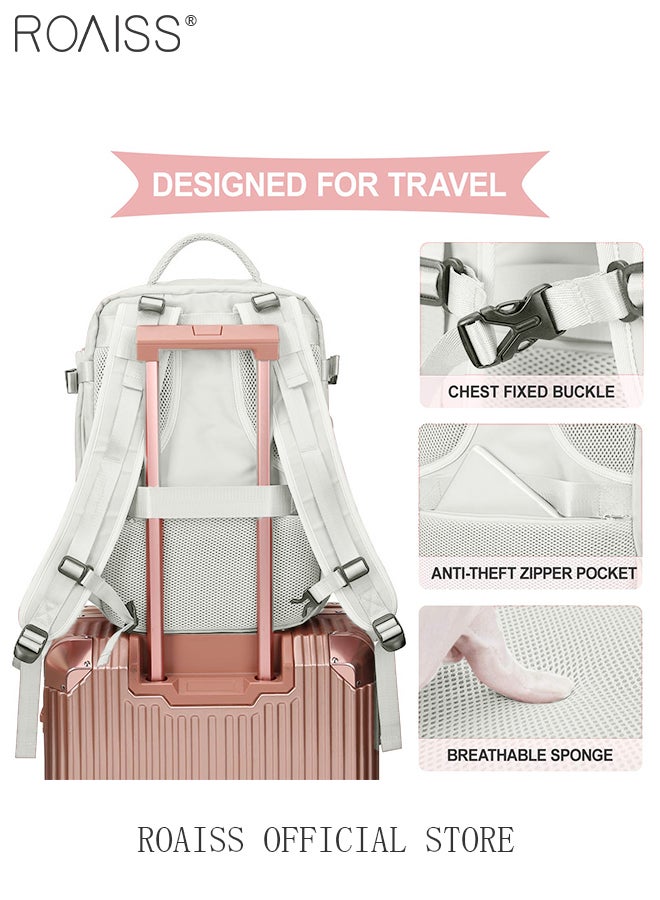 roaiss Travel Backpack for Men Women Carry On Backpack with USB Charging Port Shoe Compartment Flight Approved College School Bag Casual Daypack for Weekender Business Hiking  - Image 4
