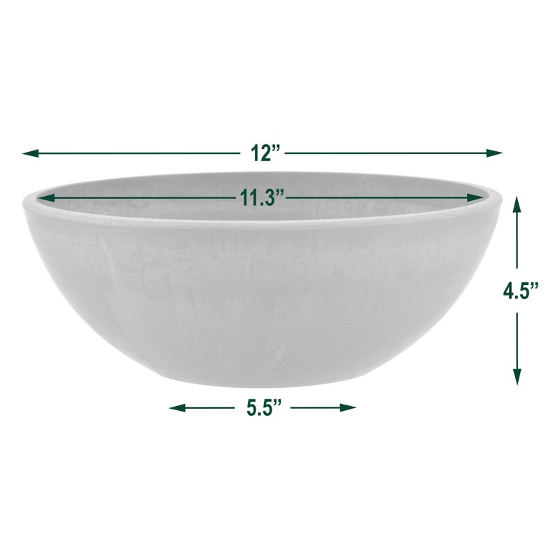 PSW Pot Collection M30TC 8-inch Plastic/Stone/Wood Composite Low Bowl Planter â€“ No Drainage Hole (Drillable), Shallow Indoor/Outer Pot for Succulents, Bonsai, Fairy Gardens, Herbs, Terra Cotta Color - Image 4