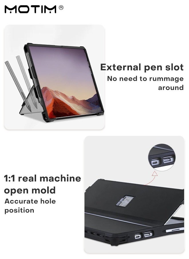 Motim - Microsoft Surface Pro 11/10/9 Tablet Sleeve Case, Rugged Protective Case with Pencil Holder/ Hand Strap/ Shoulder Strap, Multiple Angle Stand, Shock Absorbing and Drop Resistant Case, Compatible with Microsoft Keyboard - Image 1