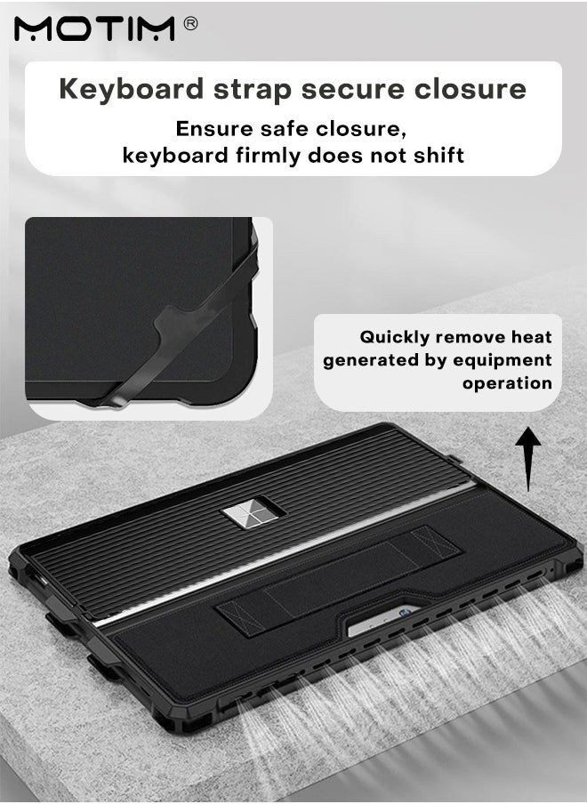Motim - Microsoft Surface Pro 11/10/9 Tablet Sleeve Case, Rugged Protective Case with Pencil Holder/ Hand Strap/ Shoulder Strap, Multiple Angle Stand, Shock Absorbing and Drop Resistant Case, Compatible with Microsoft Keyboard - Image 1