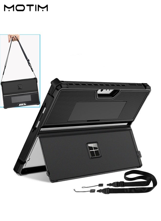Motim - Microsoft Surface Pro 11/10/9 Tablet Sleeve Case, Rugged Protective Case with Pencil Holder/ Hand Strap/ Shoulder Strap, Multiple Angle Stand, Shock Absorbing and Drop Resistant Case, Compatible with Microsoft Keyboard - Image 1