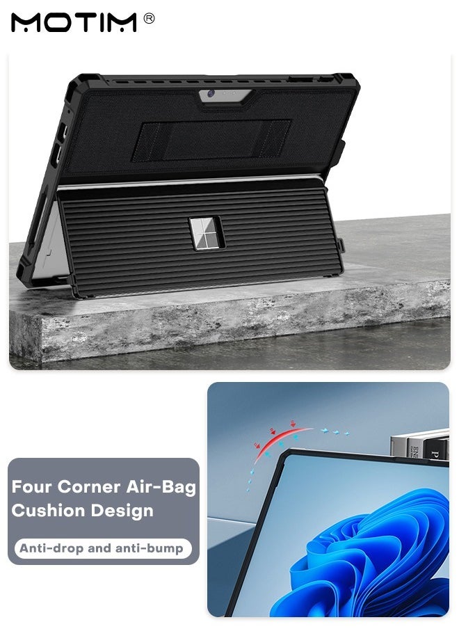 Motim - Microsoft Surface Pro 11/10/9 Tablet Sleeve Case, Rugged Protective Case with Pencil Holder/ Hand Strap/ Shoulder Strap, Multiple Angle Stand, Shock Absorbing and Drop Resistant Case, Compatible with Microsoft Keyboard - Image 1